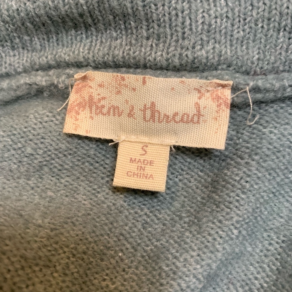 Hem & Thread cowl neck blue sweater, S - Picture 4 of 5